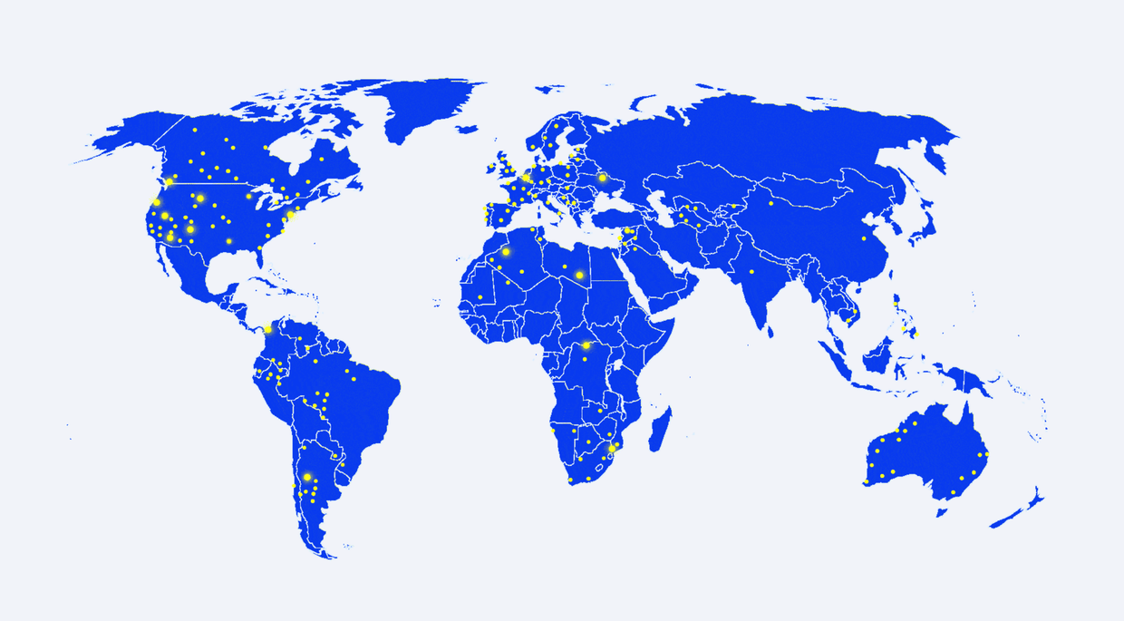 A map of The Kyiv Independent supporters from around the world. 